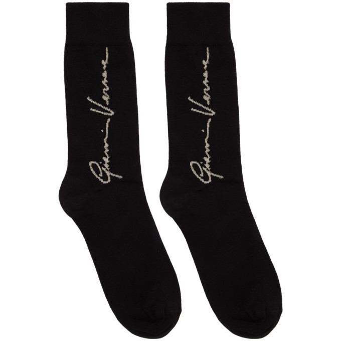 Versace Black Signature Socks Versace