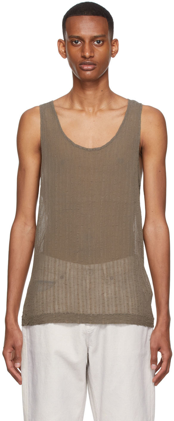 Our Legacy Brown Cotton Tank Top Our Legacy