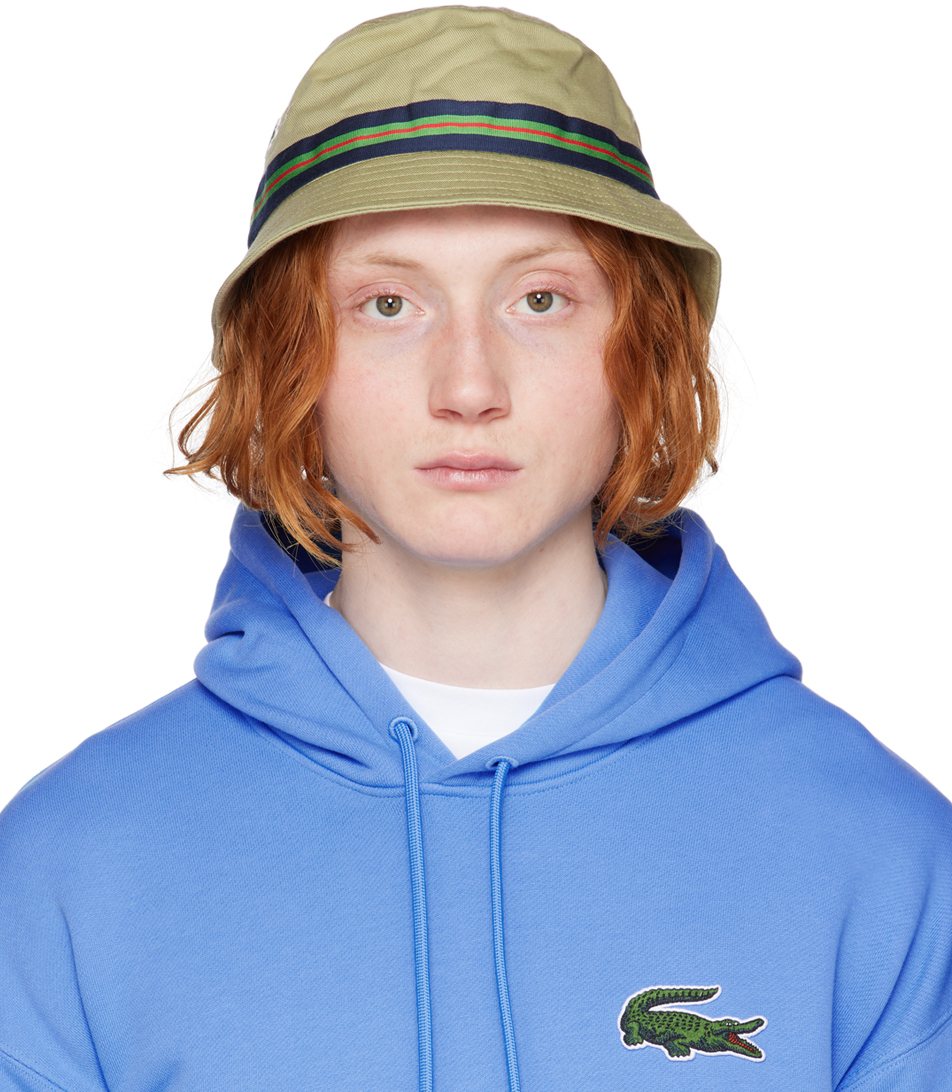 Lacoste Khaki Patch Bucket Hat Lacoste