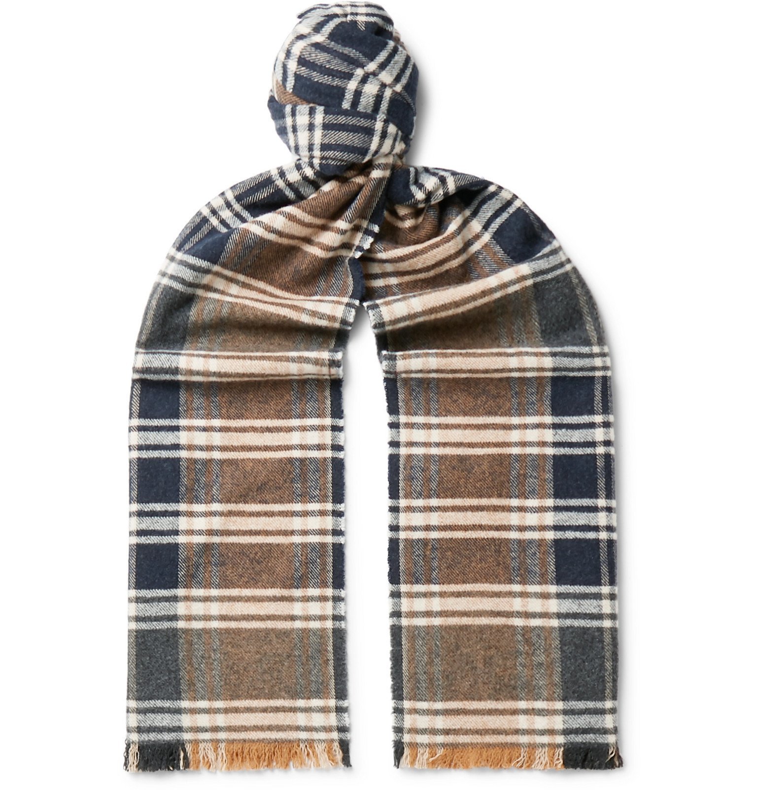 Oliver Spencer - Checked Organic Cotton Scarf - Neutrals