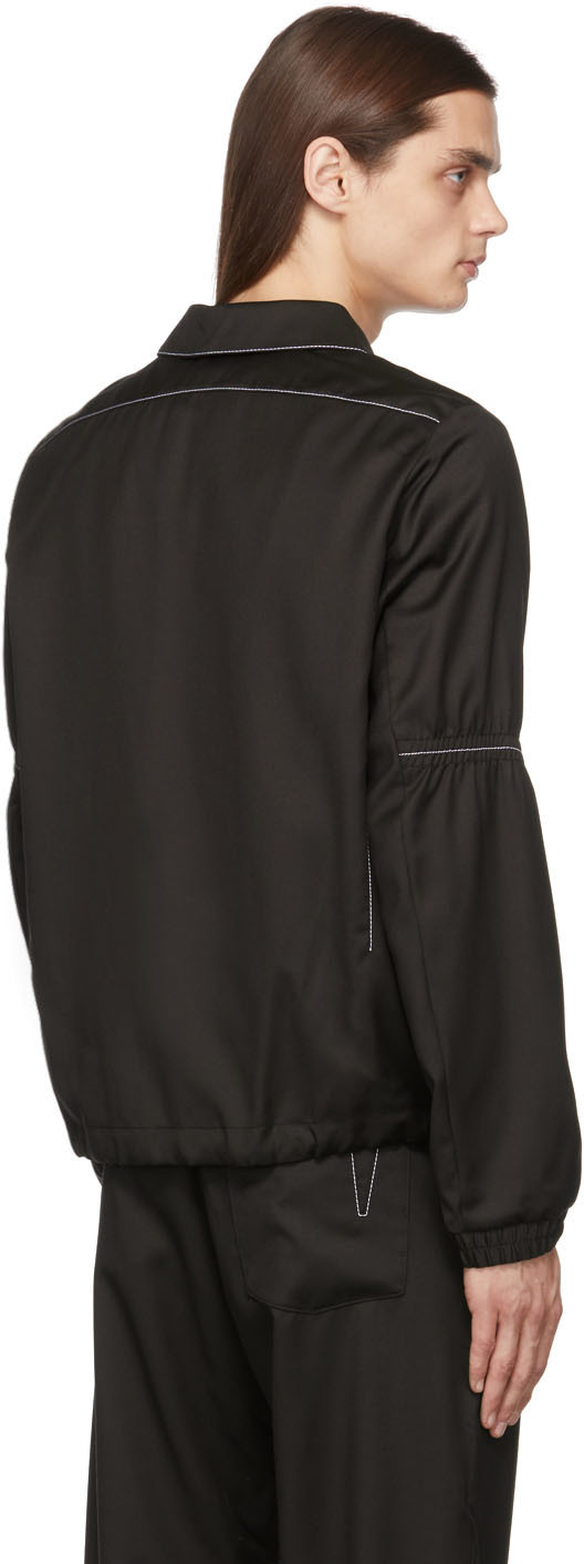 ADYAR SSENSE Exclusive Black Knit Anorak Jacket ADYAR