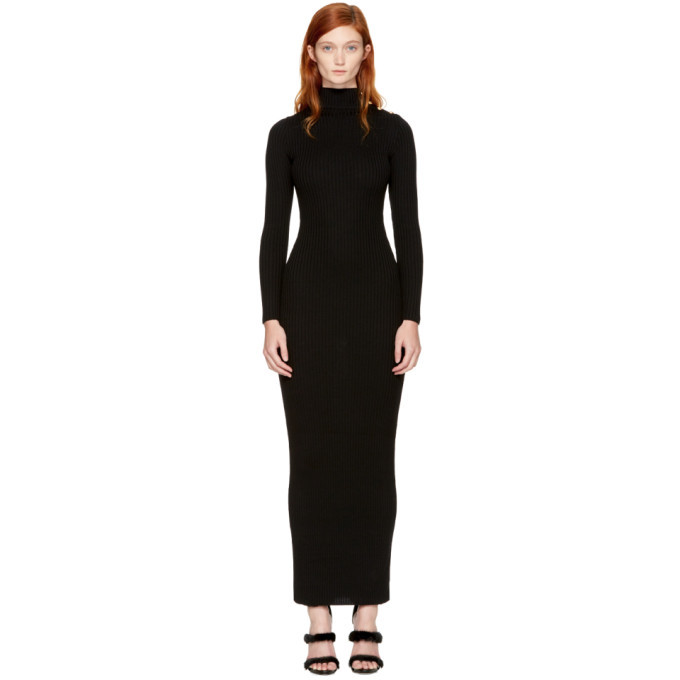 Black knit turtleneck dress Clearance