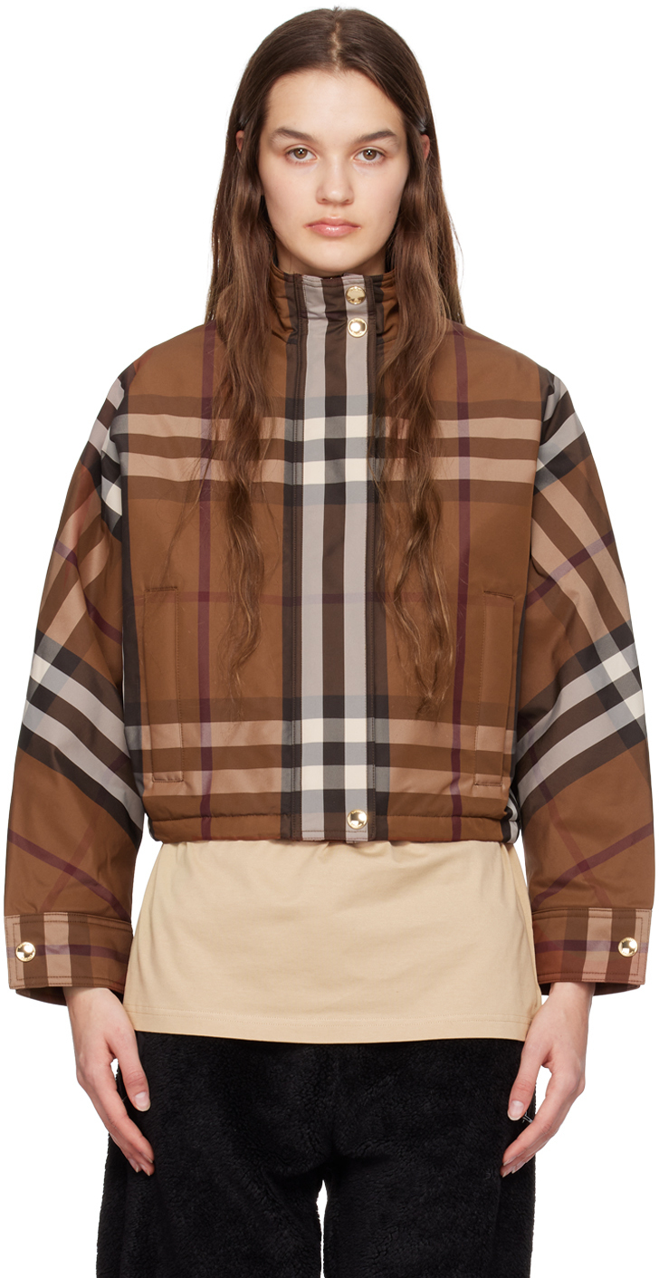 Burberry Brown Ayton Check Jacket Burberry