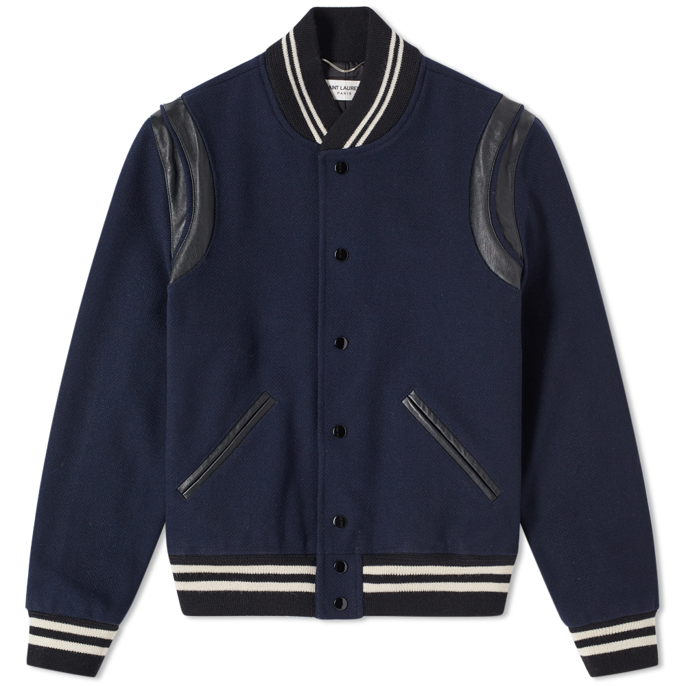 saint laurent teddy jacket blue