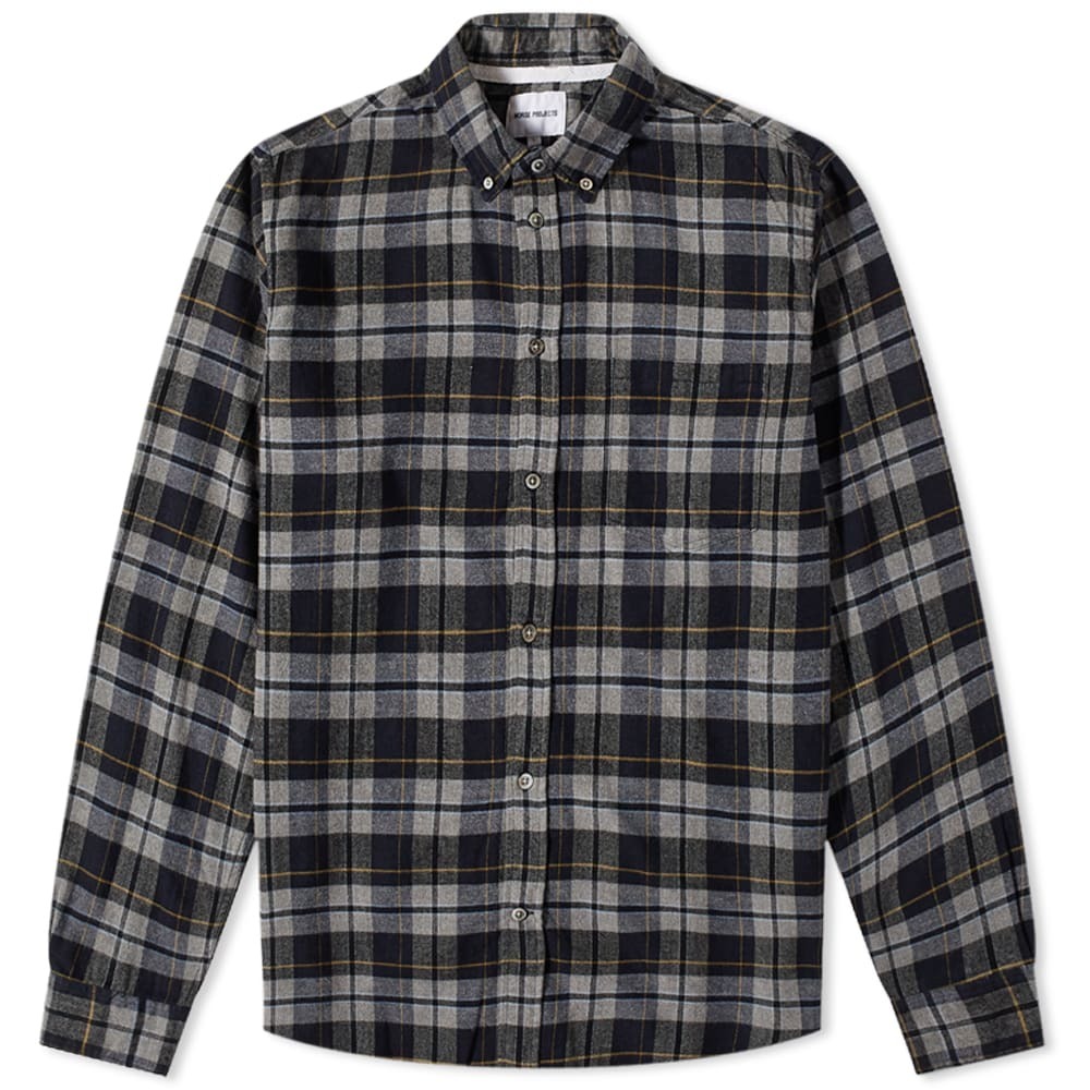 Norse Projects Men's Anton Brushed Flannel Check Button Down Shirt in ...