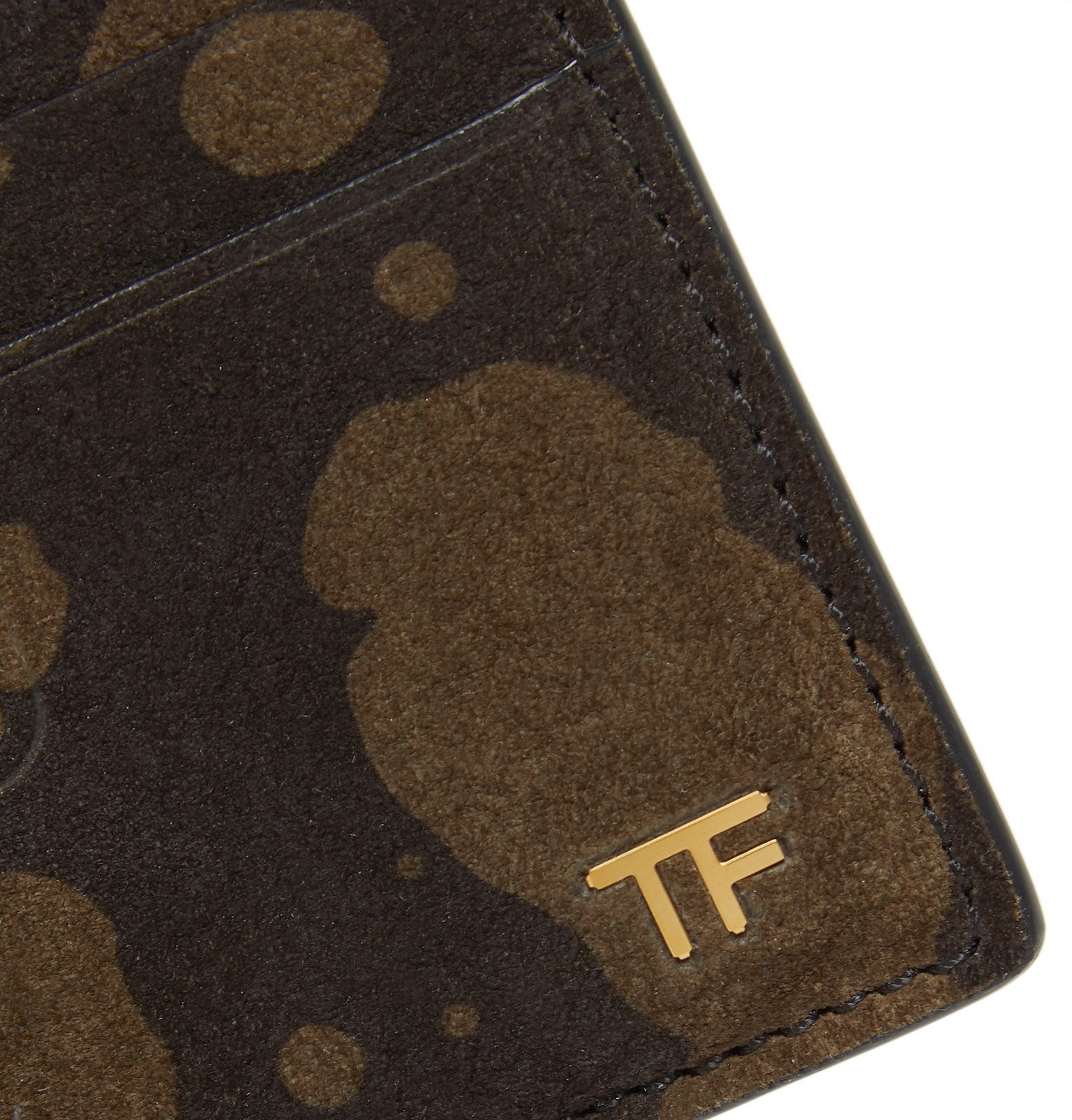 TOM FORD - Camouflage-Print Suede Cardholder - Green TOM FORD