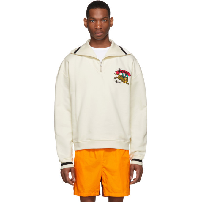 Kenzo Off White Jumping Tiger Zip Pullover Kenzo Kenzo Off White Jumping Tiger Zip Pullover Kenzo