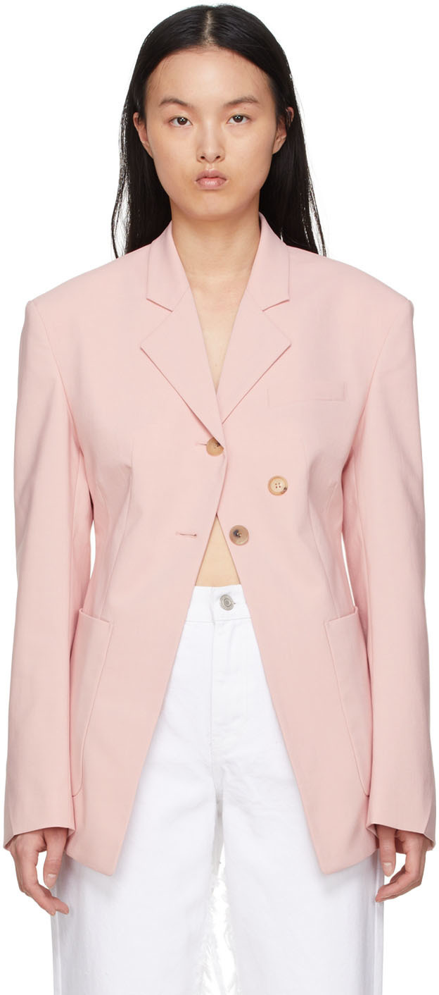 Recto Pink Polyester Blazer Recto