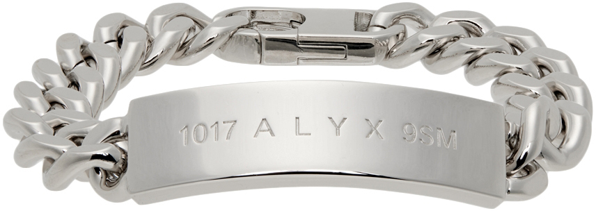 1017 ALYX 9SM Silver Chain Logo Buckle Bracelet