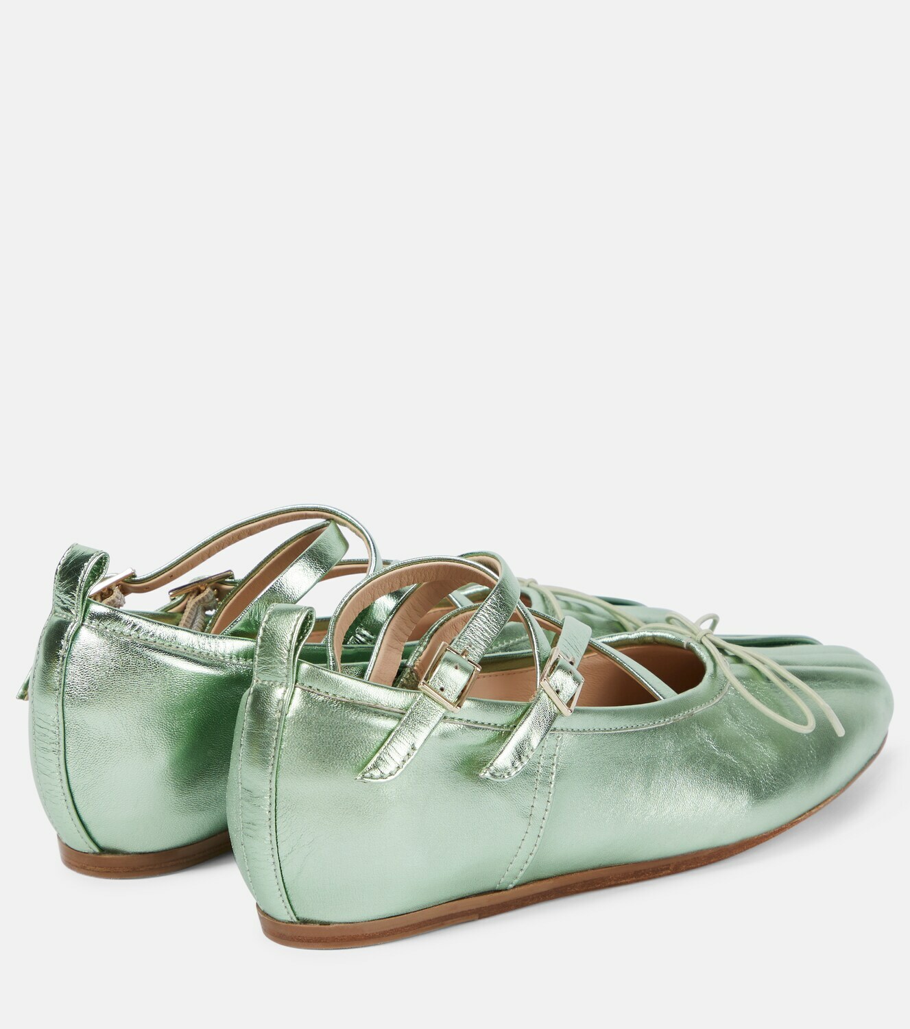 Simone Rocha Metallic leather ballet flats Simone Rocha