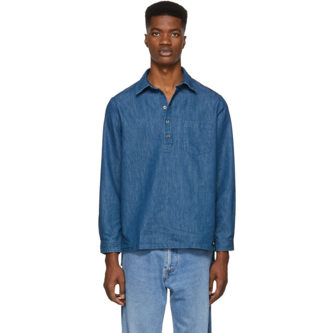 A.P.C. Indigo Aldric Popover Shirt A.P.C.