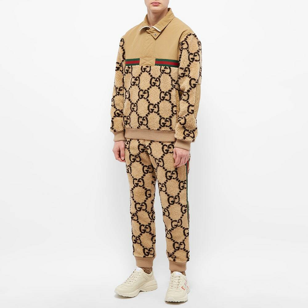 Gucci Men's Jumbo GG Fleece Panel Jacket in Beige Gucci