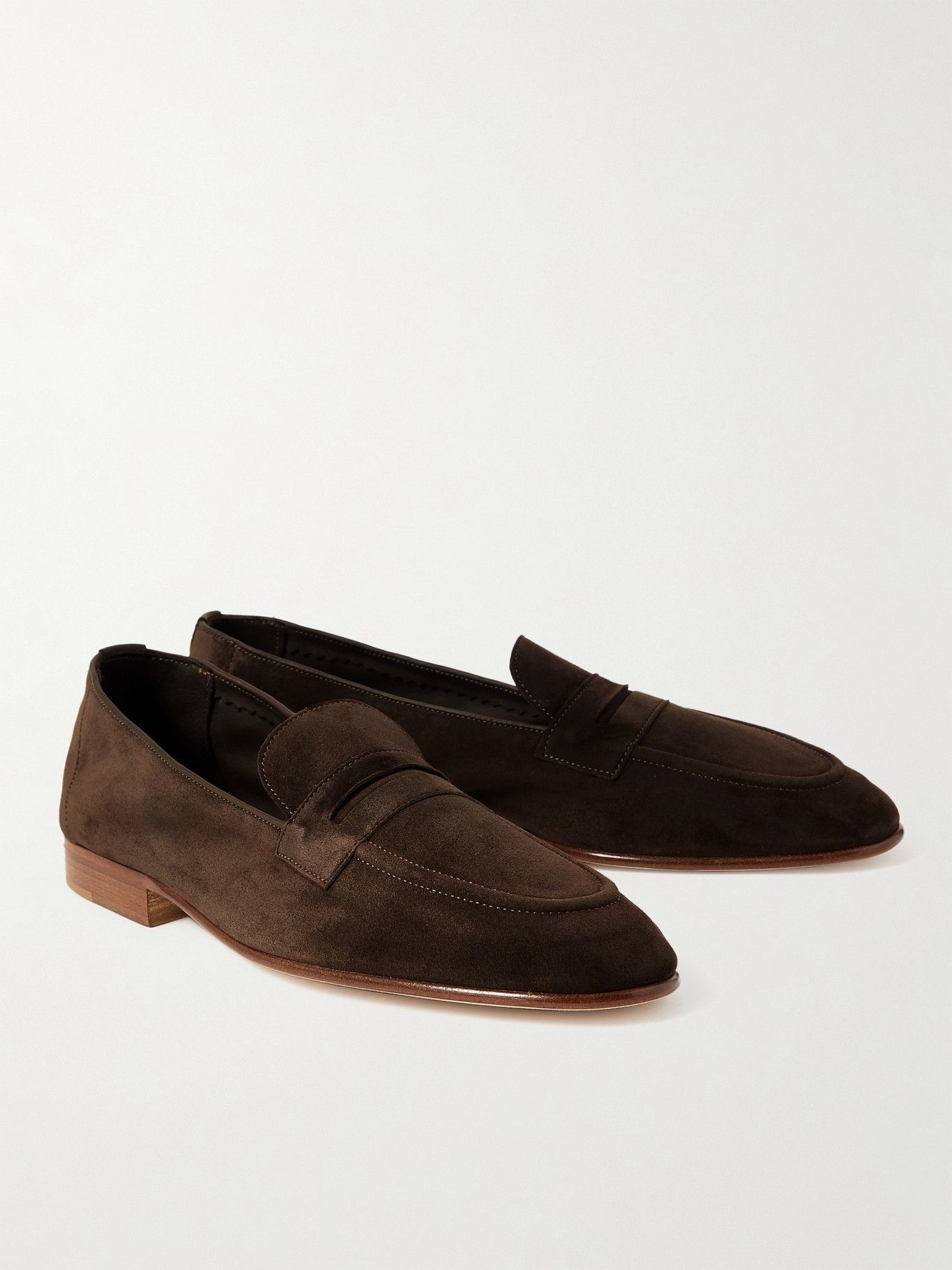 EDWARD GREEN - Padstow Suede Loafers - Brown Edward Green