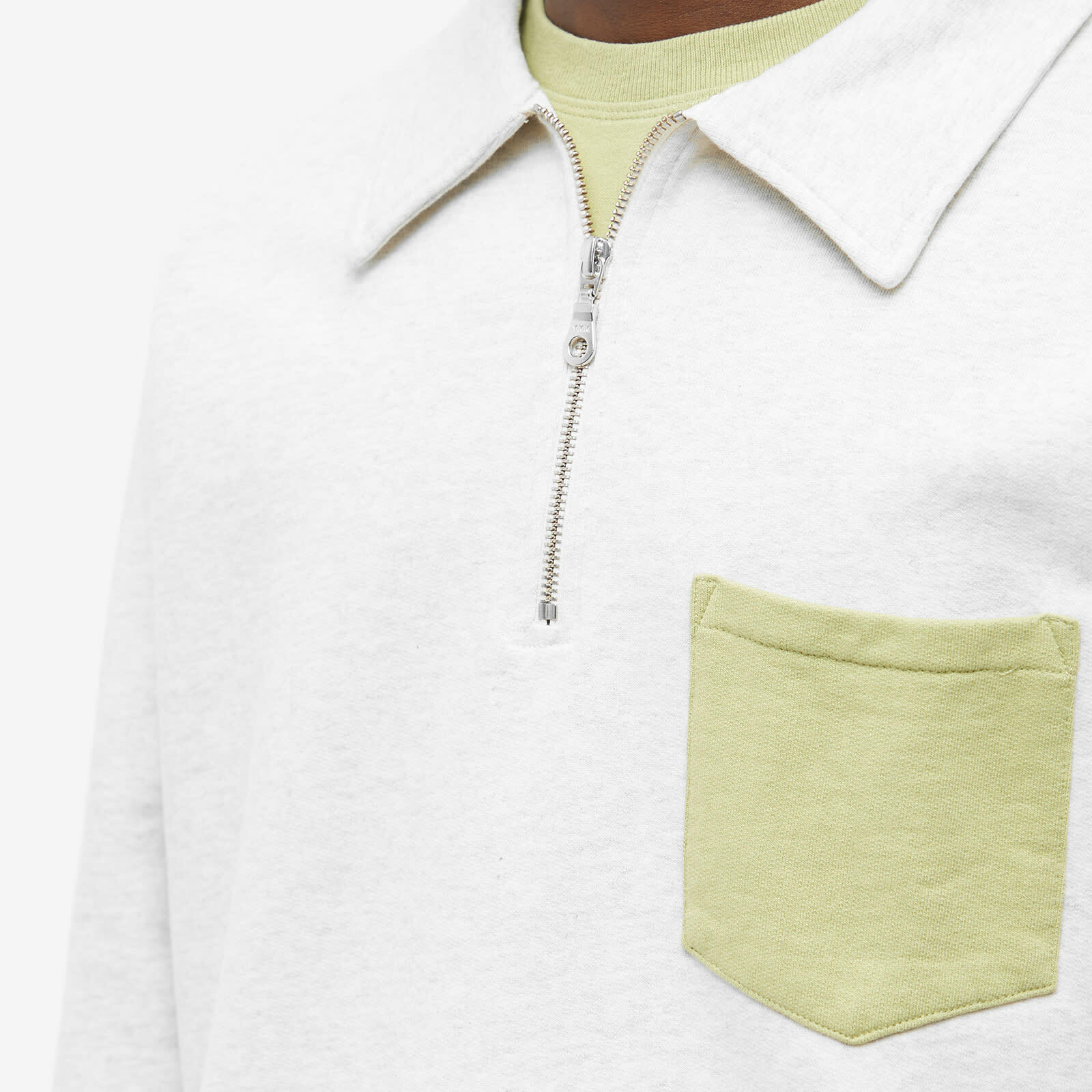 Country Of Origin Men's QuarterZip Pocket Sweatshirt in Lt.Grey/Spring