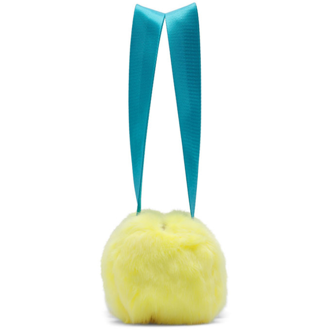 Landlord Yellow and Blue Mini FauxFur Duffle Bag Landlord