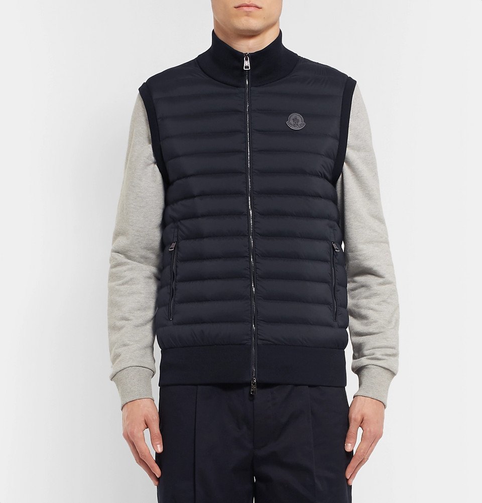 moncler navy gilet mens