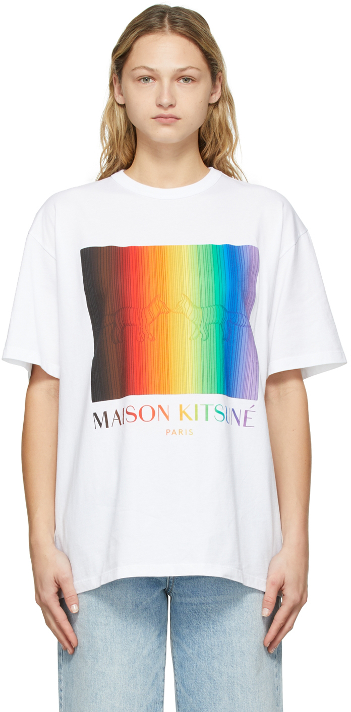 Maison Kitsuné White Gradient Rainbow 