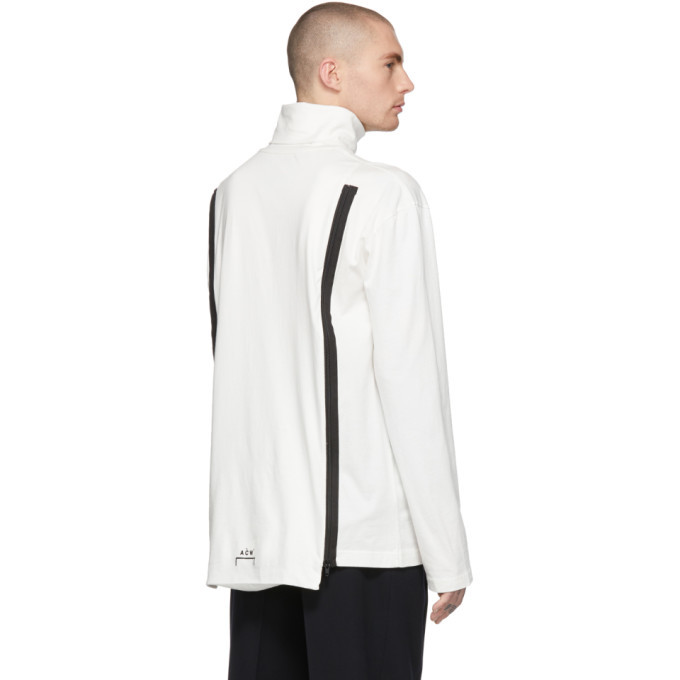 white zip turtleneck