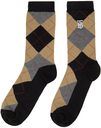 Burberry Black & Beige Argyle Socks