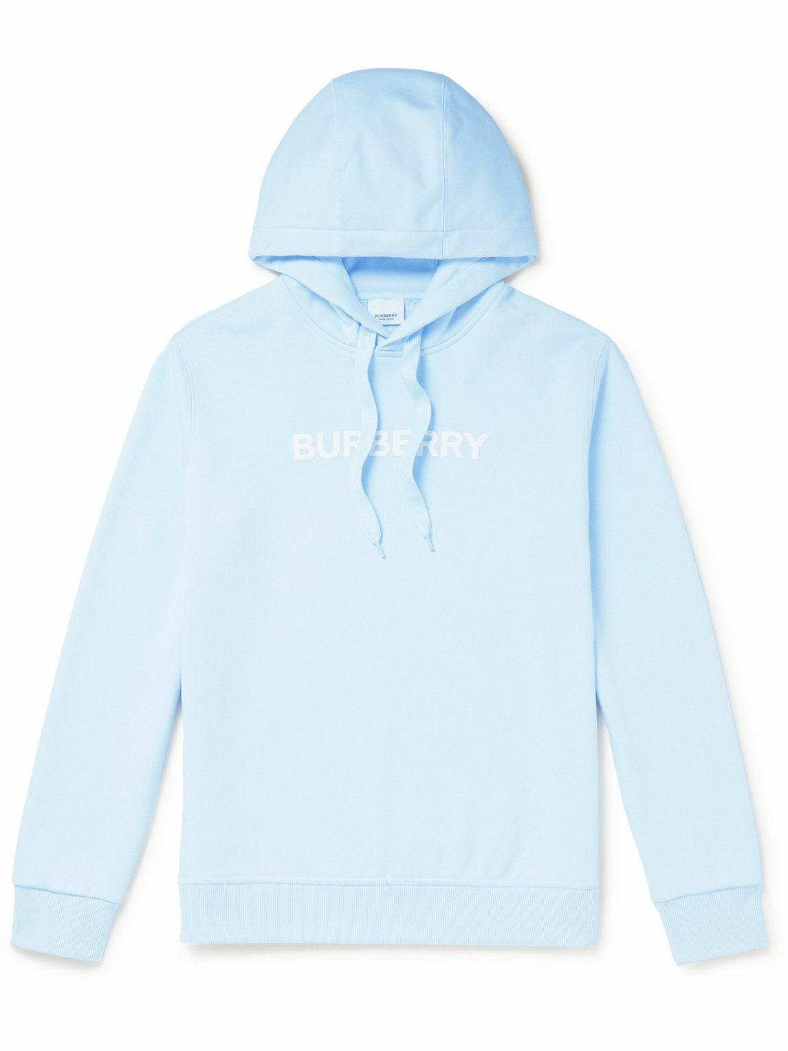 Photo: Burberry - Logo-Print Cotton-Jersey Hoodie - Blue