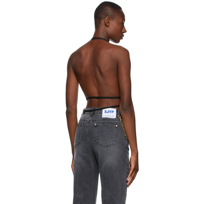 SJYP Black Denim Backless Tank Top SJYP