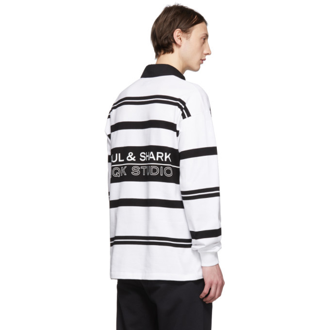 Black Striped Long Sleeve Polo LQQK