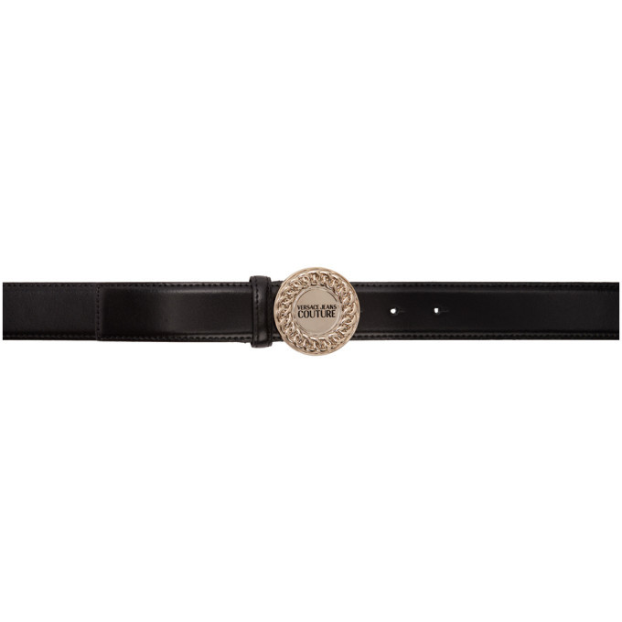 Versace Jeans Couture Black Gold Coin Belt Versace