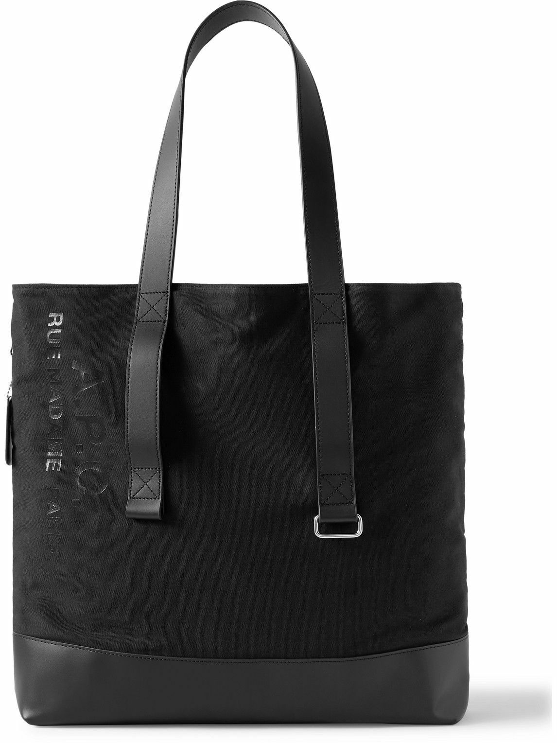A.P.C. LeatherTrimmed LogoPrint CottonCanvas Tote Bag A.P.C.