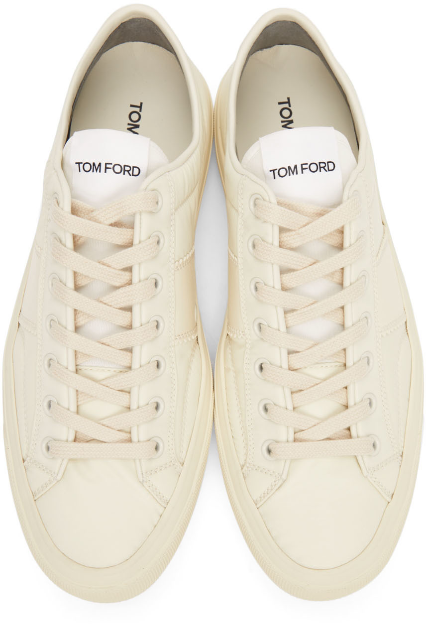 TOM FORD Off-White Nylon Cambridge Low-Top Sneakers TOM FORD