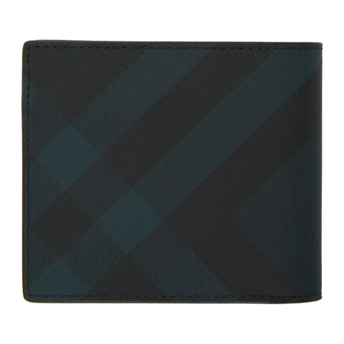 Burberry Navy and Black London Check Bifold Wallet Burberry