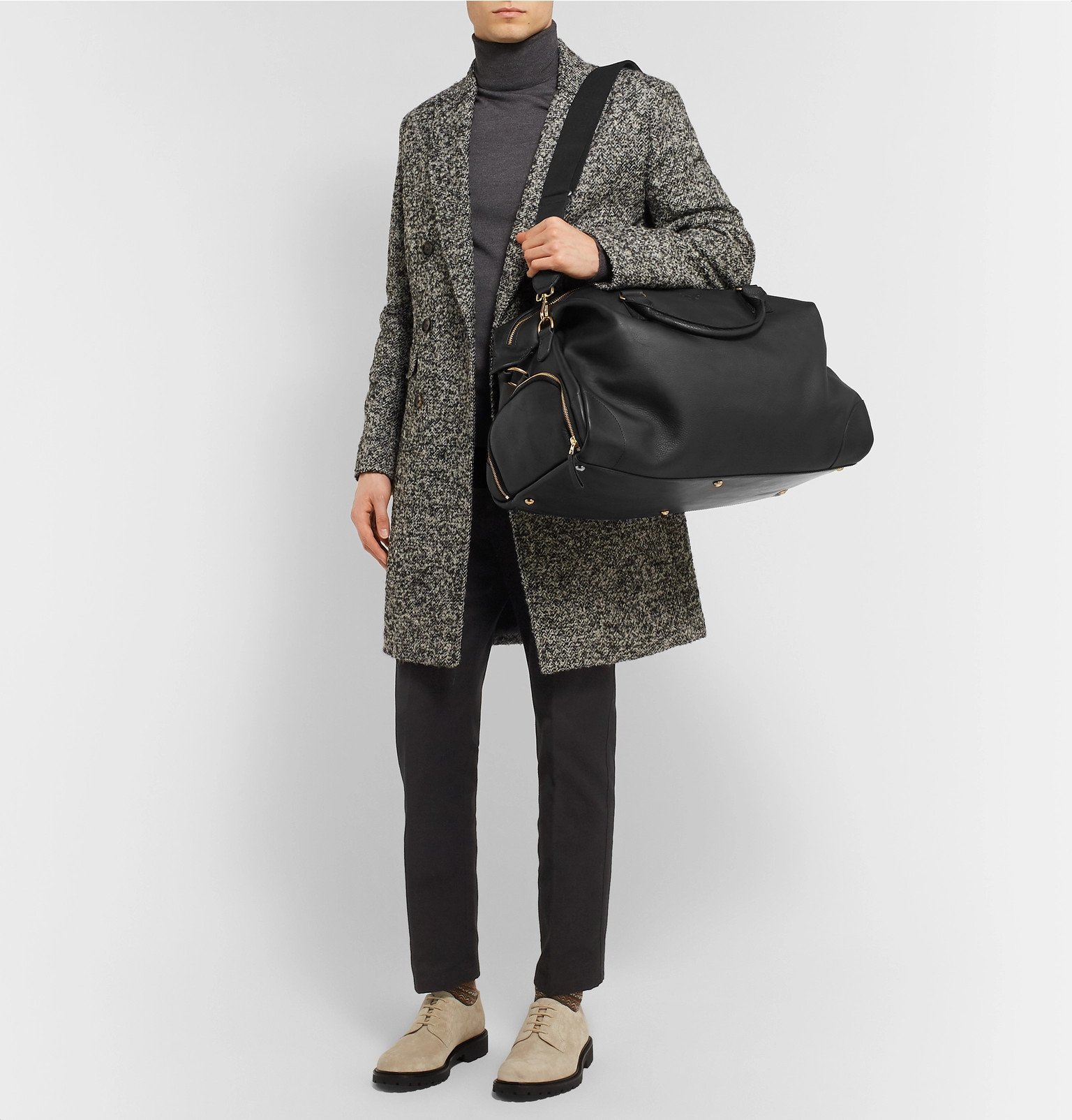 Winch Weekender FullGrain Leather Holdall Black Winch