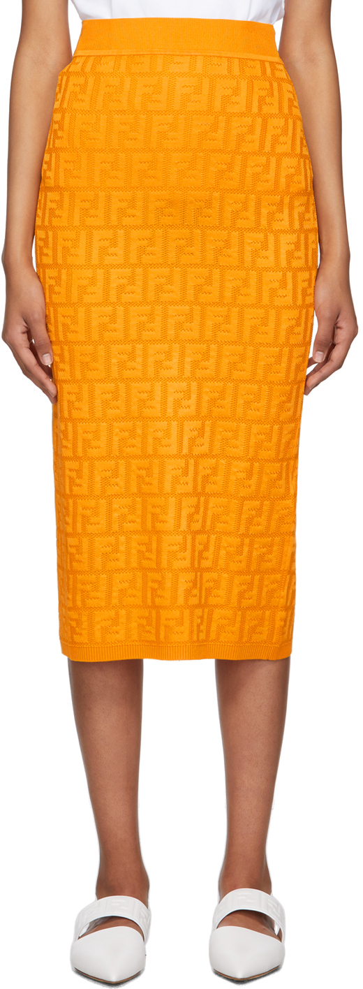 Fendi Orange 'Forever Fendi' Skirt Fendi