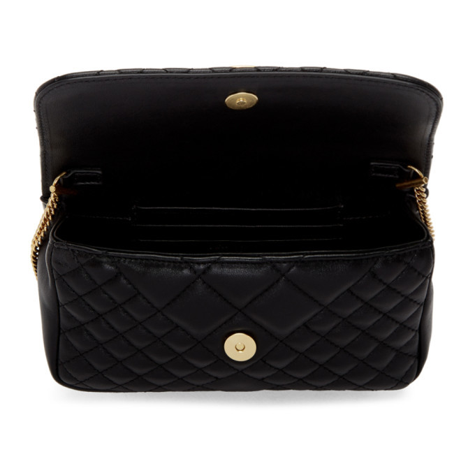 versace black mini quilted icon bag