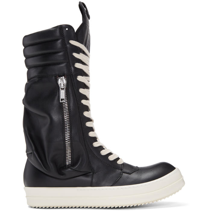 Rick Owens Black Cargobasket High-Top Sneakers Rick Owens