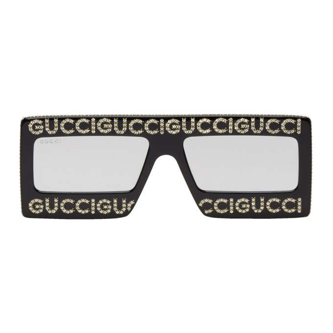 Gucci Black Strass Logo Sunglasses Gucci