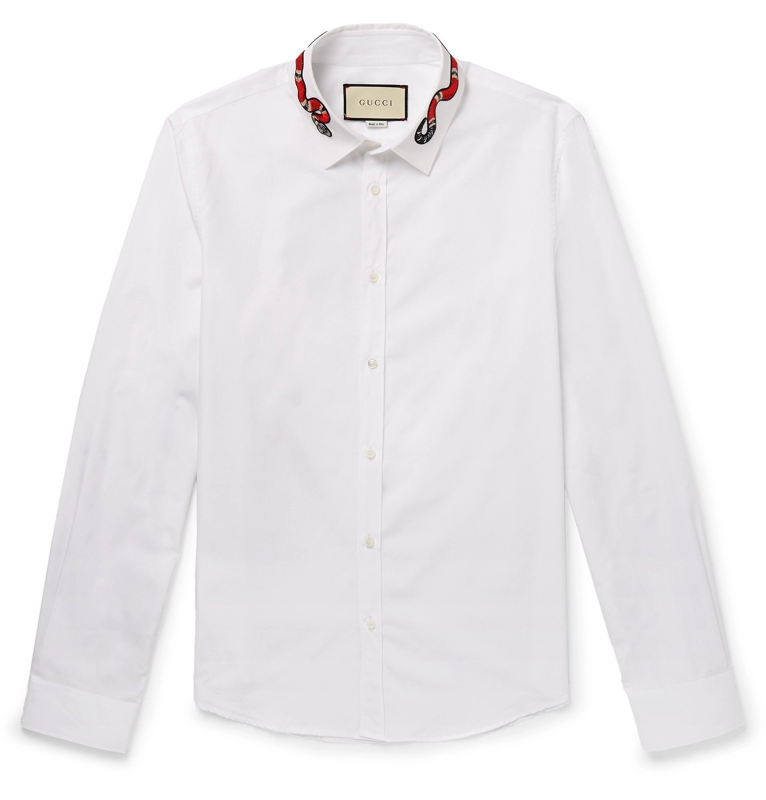 Gucci - Duke Appliquéd Cotton Oxford Shirt - White Gucci