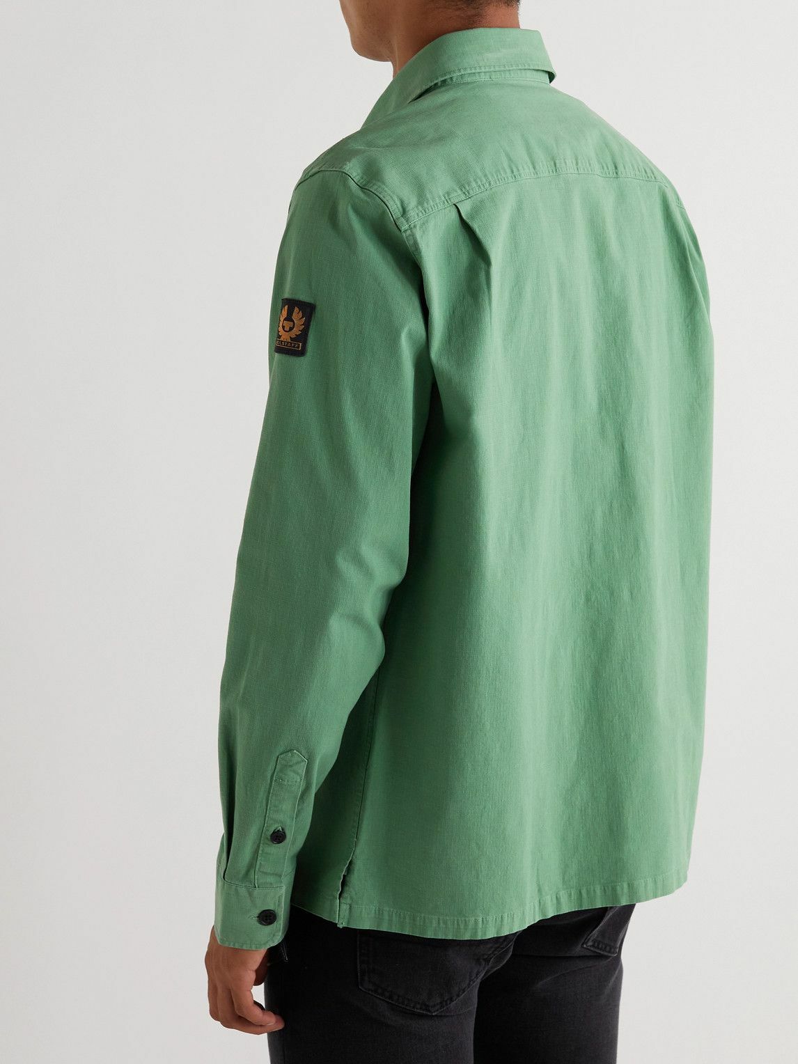 Belstaff Scape CottonRipstop Overshirt Green Belstaff