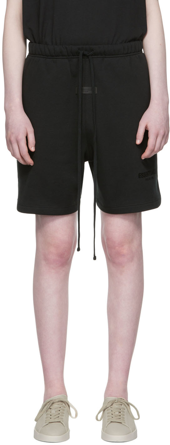 Essentials Black Cotton Shorts Essentials