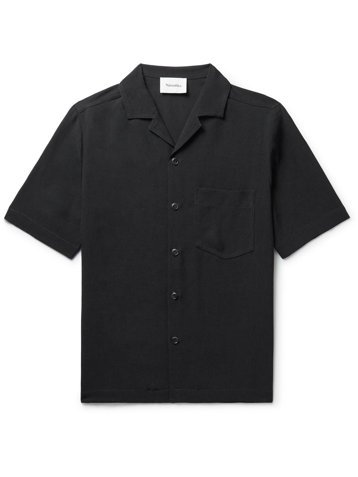 Nanushka - Bodil Camp-Collar Woven Shirt - Black Nanushka