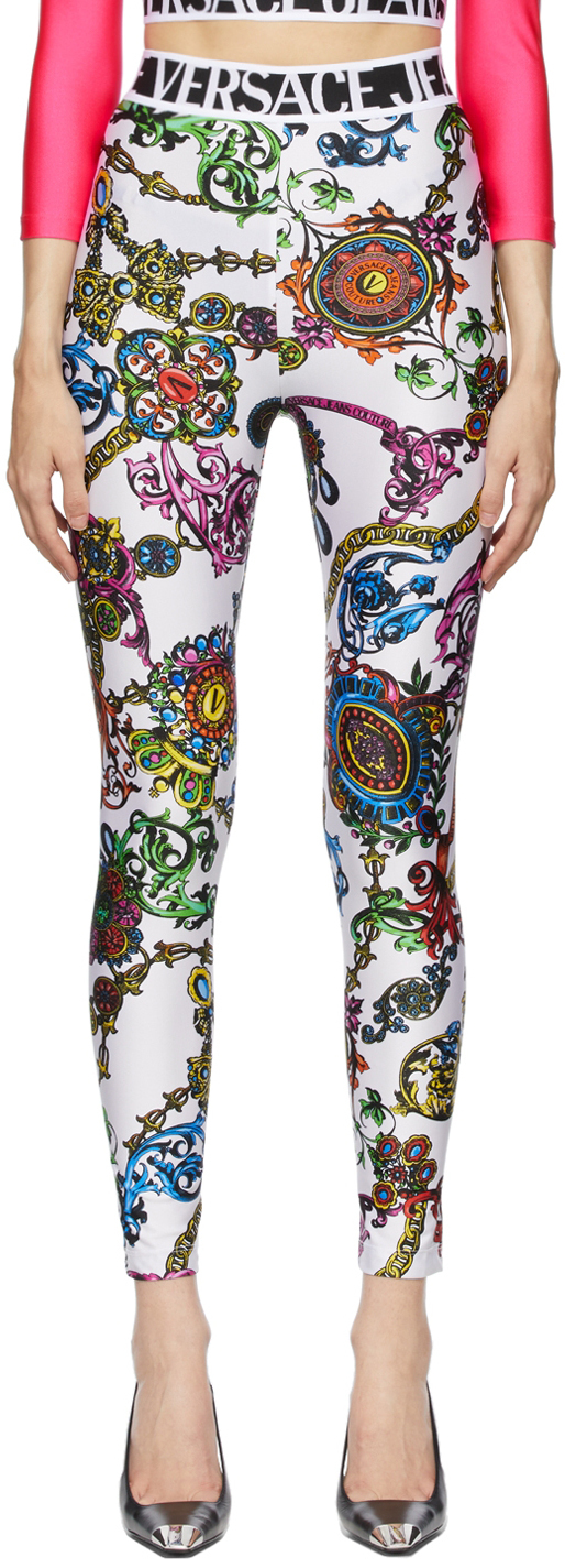 versace white leggings