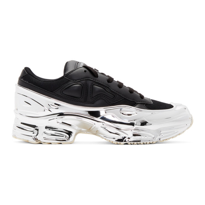 raf simons sneakers black and silver