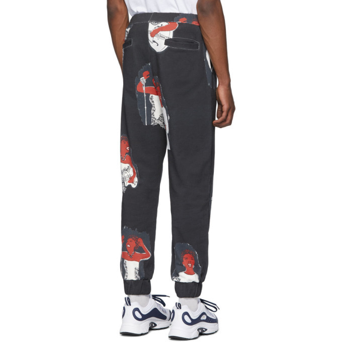 Pyer Moss Black AOP Jogger Lounge Pants Pyer Moss