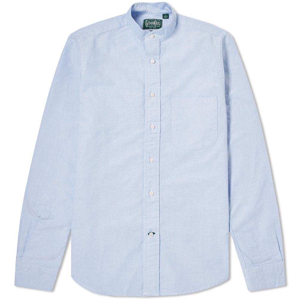 band collar oxford shirt