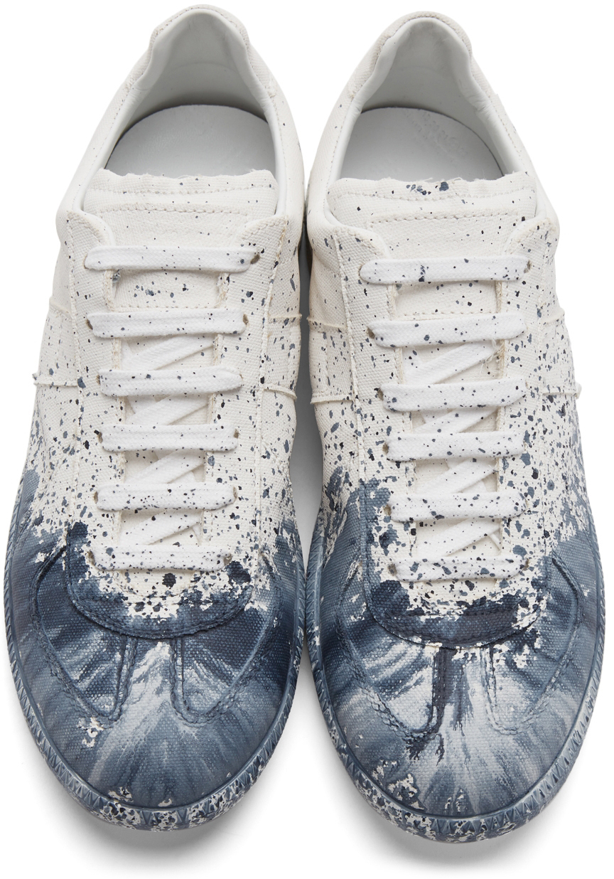 Maison Margiela White Paint Drop Replica Sneakers Maison Margiela