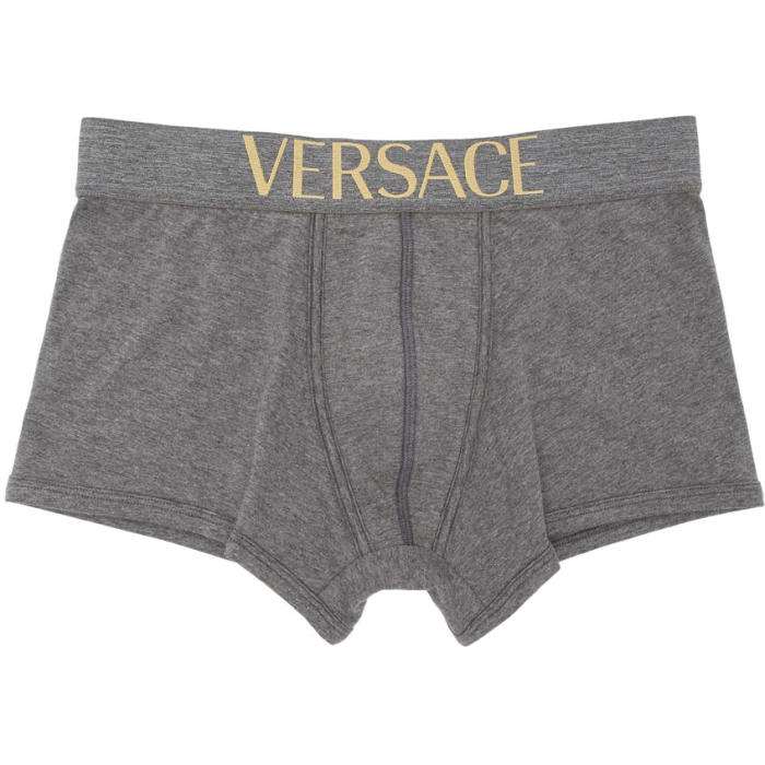 Versace Underwear Grey Low-Rise Logo Boxer Briefs Versace Underwear