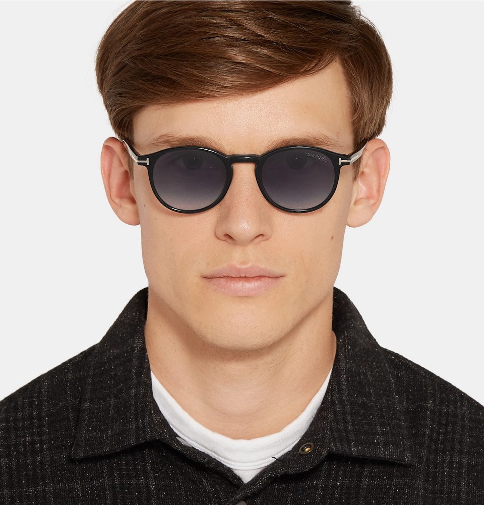 TOM FORD - Andrea-02 Round-Frame Acetate Sunglasses - Black TOM FORD