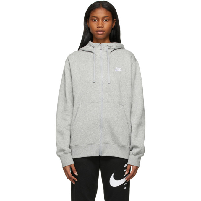 Nike Grey Sportswear Club Zip-Up Hoodie Nike