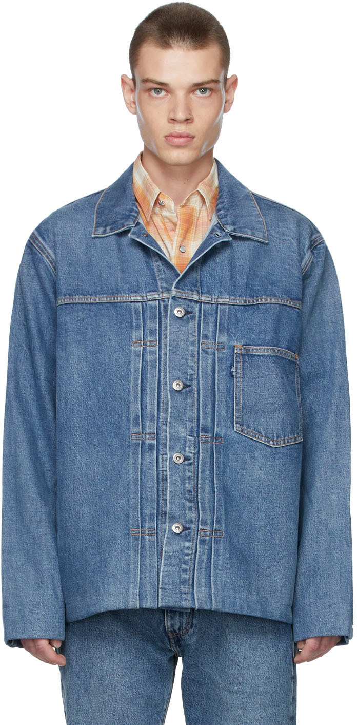 Levi's Made & Crafted Blue Tailored Trucker Denim Jacket Levis Made and  Crafted