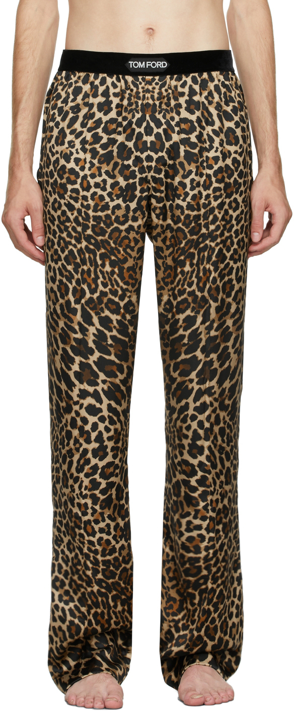 TOM FORD Beige Silk Leopard Lounge Pants TOM FORD