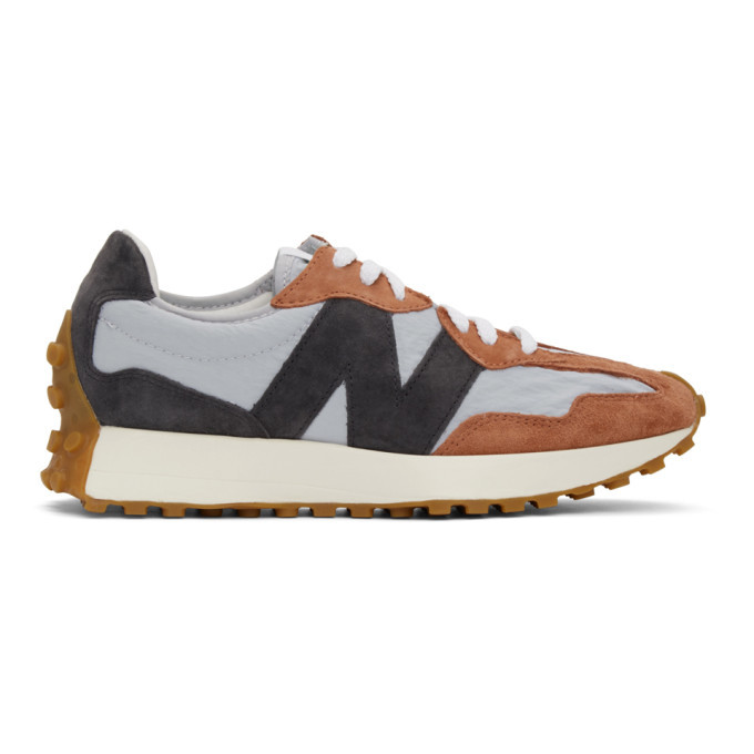 New Balance Brown and Grey 327 Sneakers